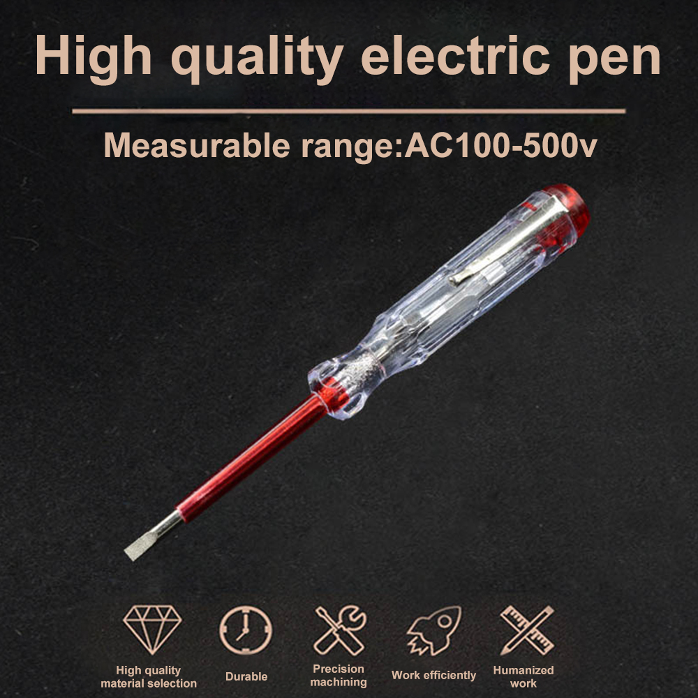 Circuit Test Pencil - 100-500V Test Pen Portable Flat Screwdriver